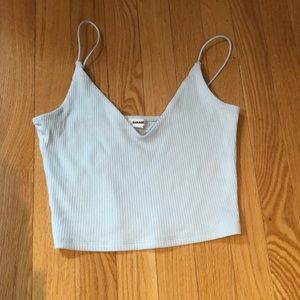 Garage Blue Ribbed Bungee V Cami